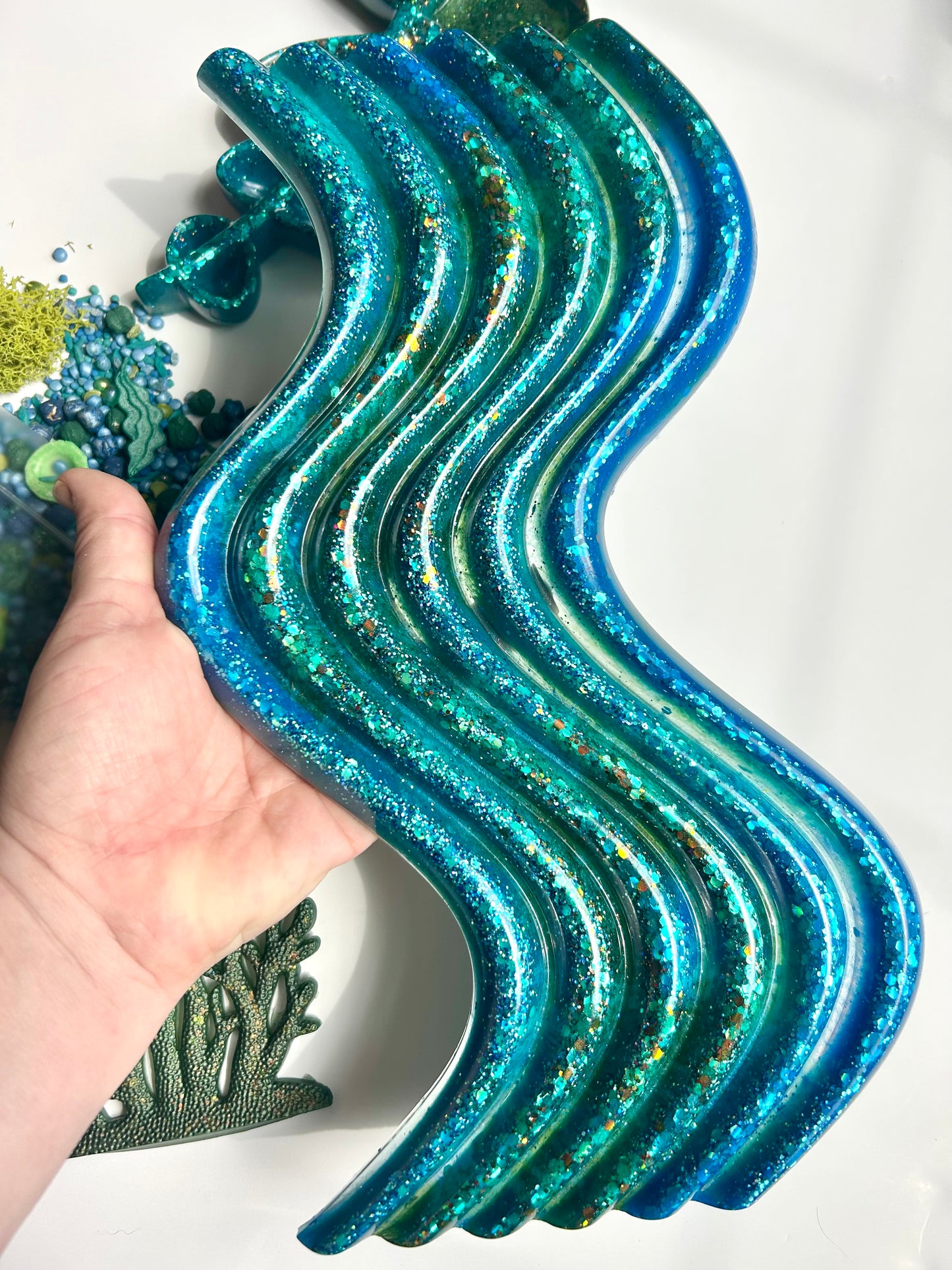 XL Wave Sensory Tray – Pond Resin Tray for Kids Play, Montessori Sorting Tray, Marsh Themed Activity Tray
