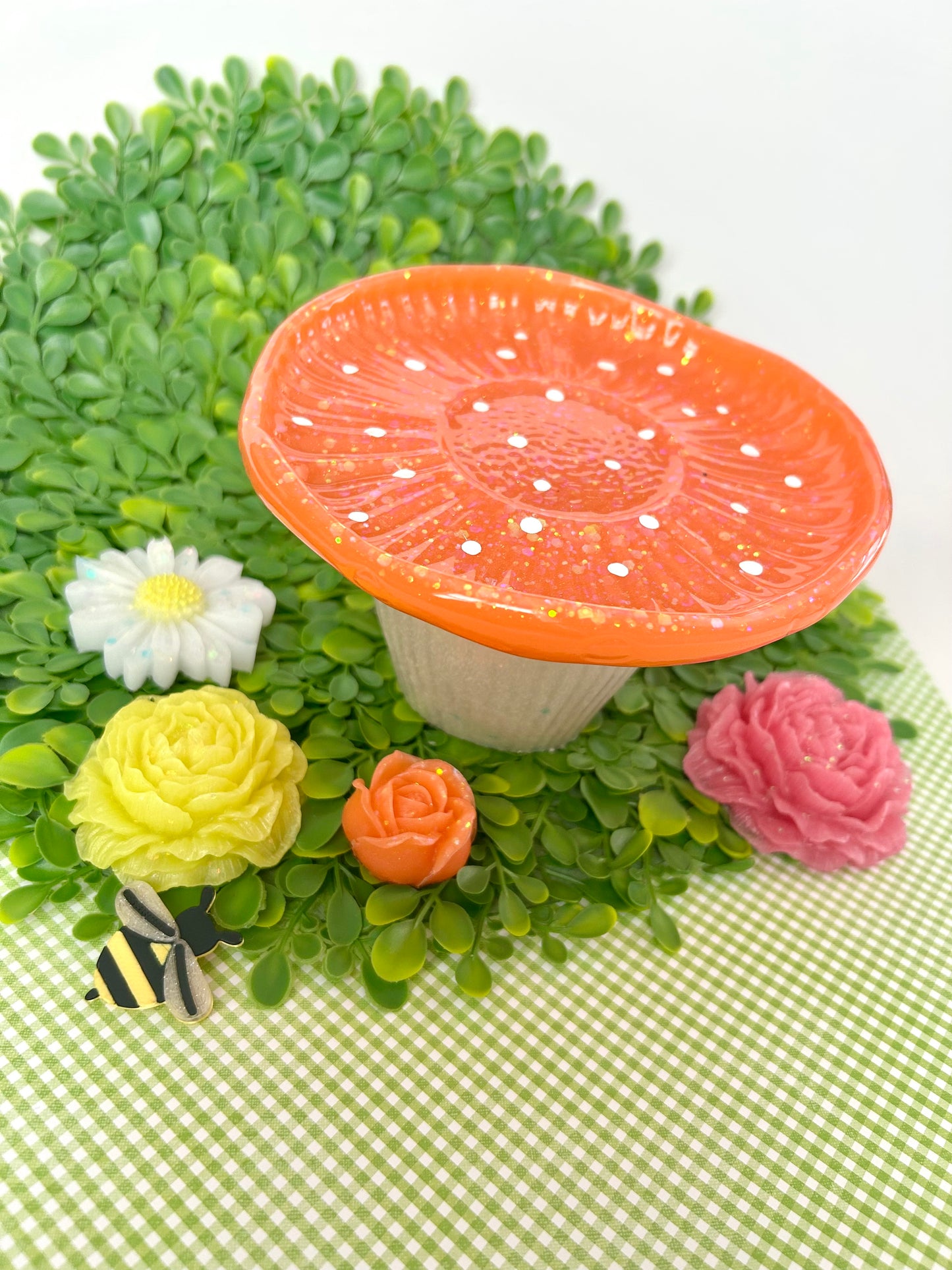 Happy Mushroom Container | Resin Storage Jar for Sensory Play, Loose Parts & Nature Play