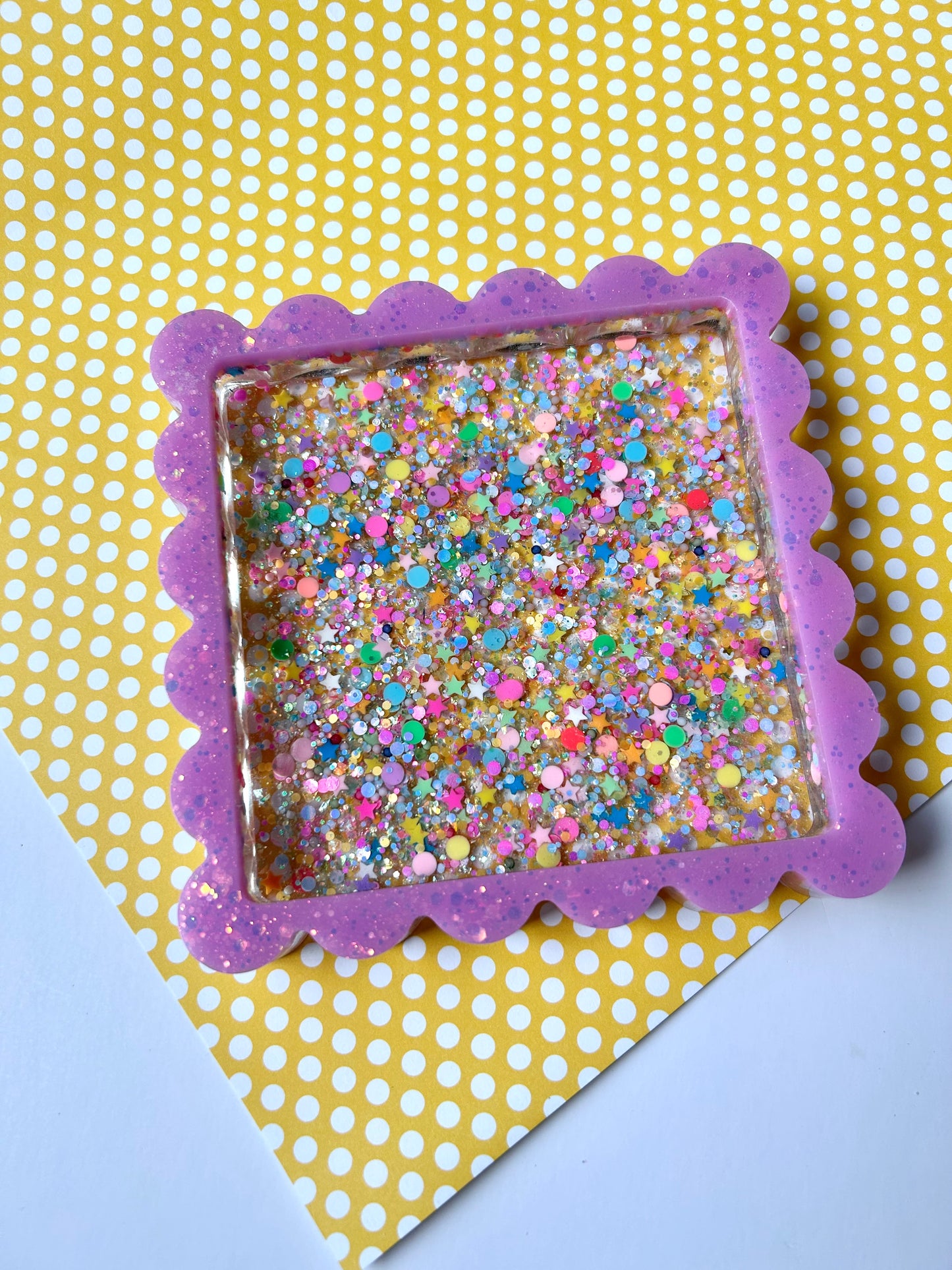 OOAK Scalloped Glitter Tray