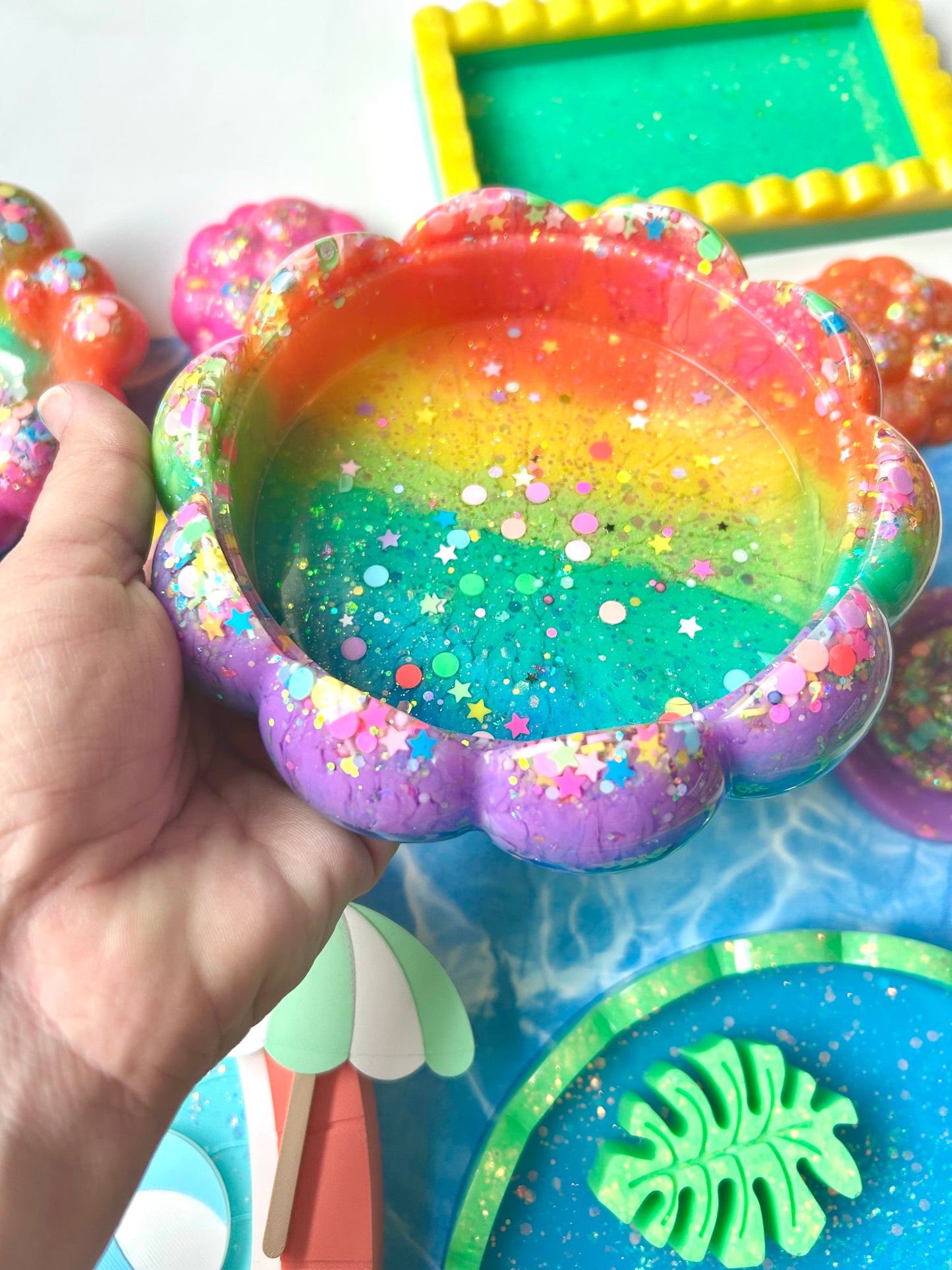 Rainbow Scalloped Bowl