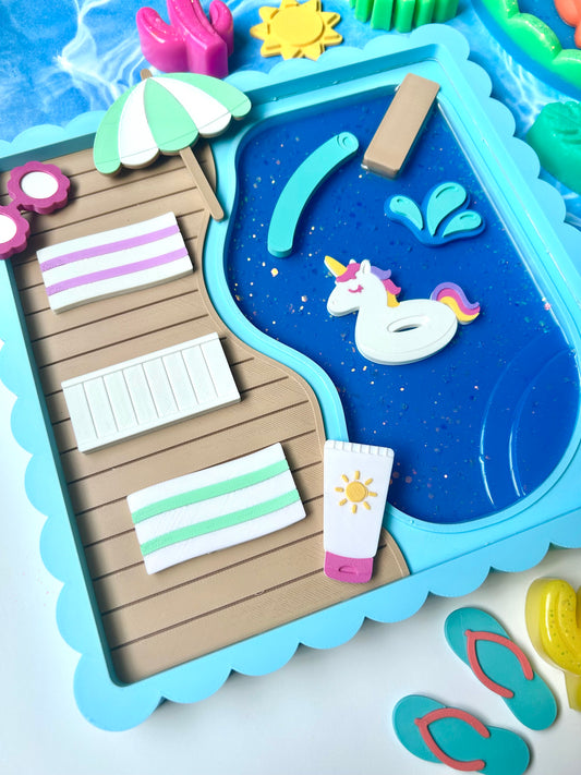 Square Scalloped Pool Tray