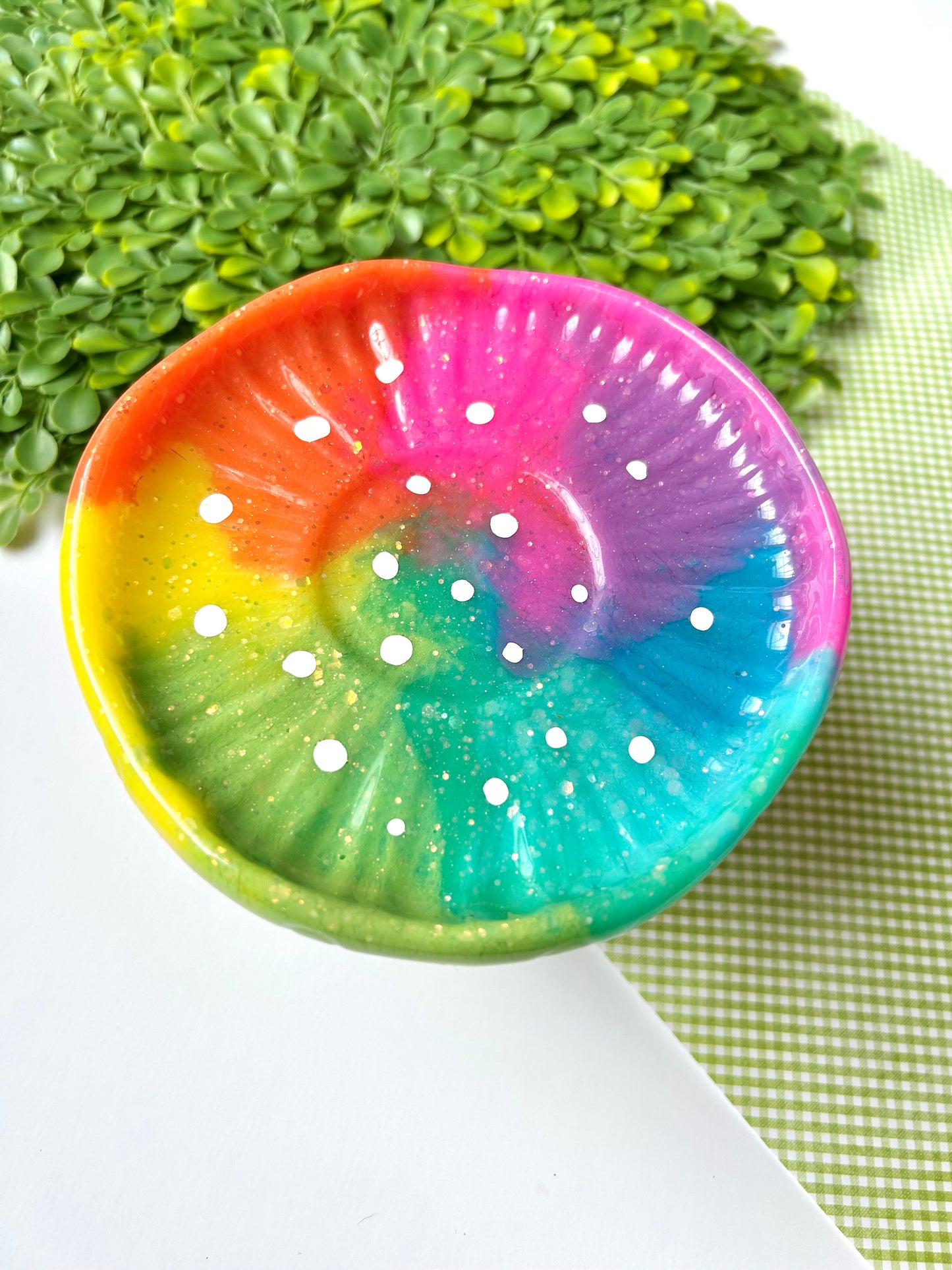 OOAK Rainbow Mushie Jar