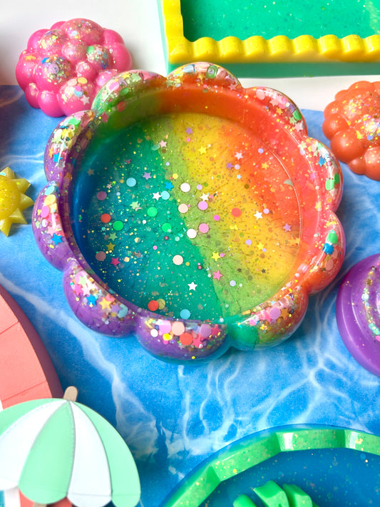 Rainbow Scalloped Bowl