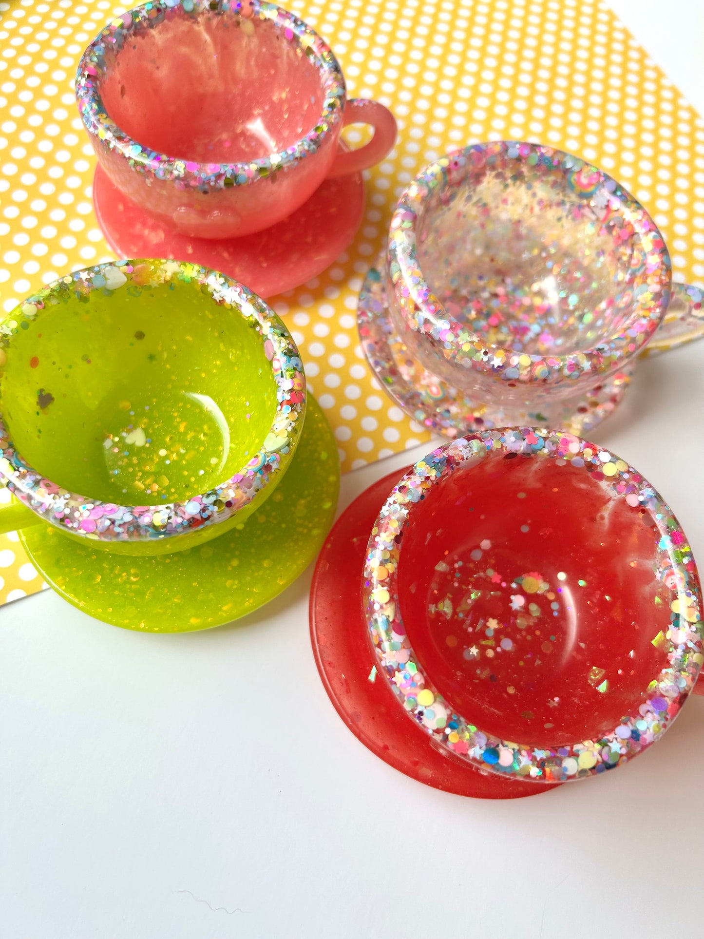 IMPERFECT Set of 4 Teacups