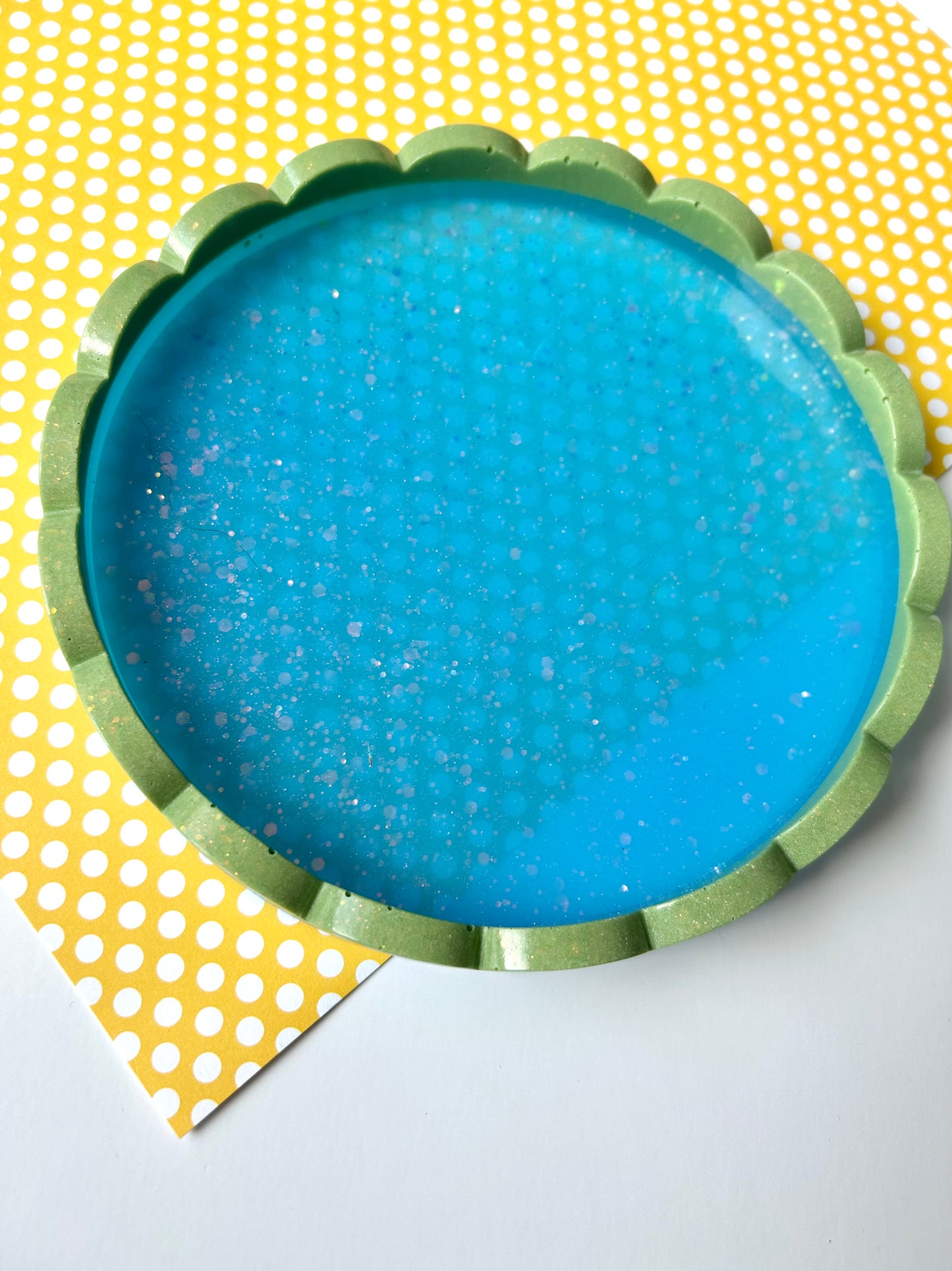 IMPERFECT Blue Scalloped Tray